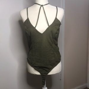 Army Green Tank-top style one piece top